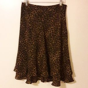 George. Animal Print Ruffled Skirt
